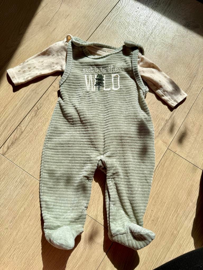 Salopette met romper maat 56, Ophalen of Verzenden, Zo goed als nieuw, Jongetje of Meisje, Setje