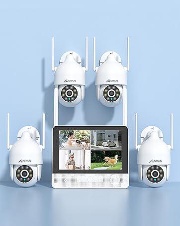 ANRAN Wireless Security Camera System, 10.5" 4K Monitor, Ophalen of Verzenden, Zo goed als nieuw, Buitencamera