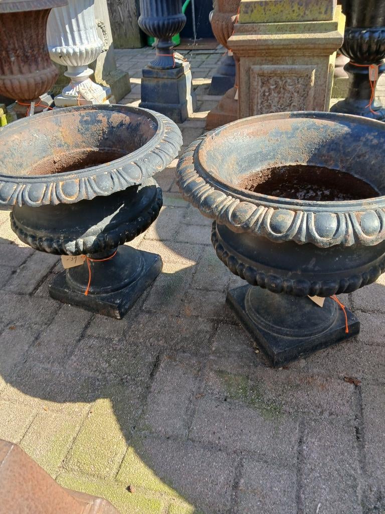 Set gietijzeren tuinvazen, Tuin en Terras, Tuinvazen, Ophalen