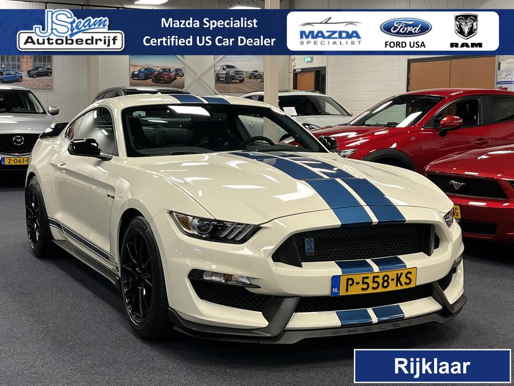 Ford Mustang Fastback 5.2i V8 Shelby GT350 526PK Heritage Ed, Auto's, Ford, Gebruikt, 4 stoelen, Alcantara, Wit
