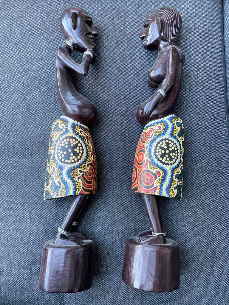 Decoratieve Afrikaanse Beelden - Man en Vrouw, Ophalen of Verzenden