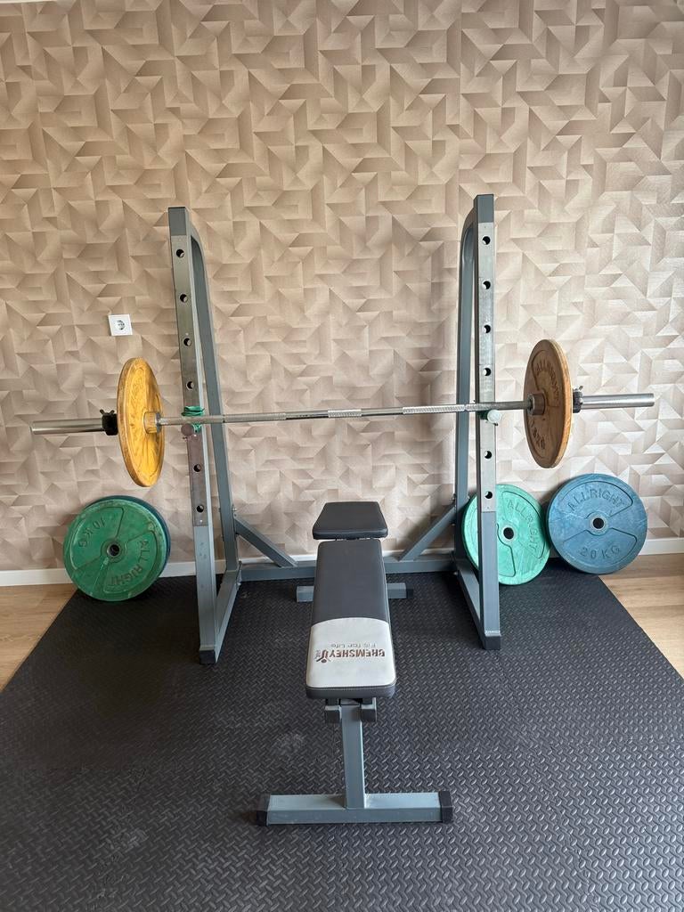 Bremshey halterbank, Sport en Fitness, Fitnessmaterialen, Ophalen, Gebruikt, Borst, Fitnessbank