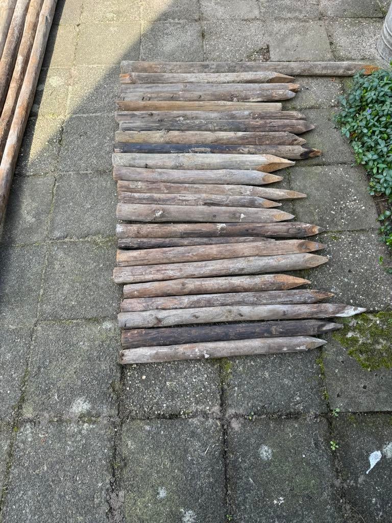 Piketpaaltjes, Ophalen, Gebruikt, Palen, Hardhout