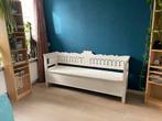 Lange witte Scandinavische klepbank., Antiek en Kunst, Antiek | Meubels | Stoelen en Banken, Ophalen
