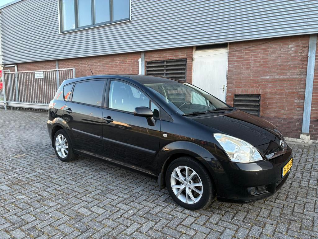 Toyota Corolla Verso 1.8 Vvt-i 7P 2007 Zwart, Auto's, Zwart, 129 pk, 7 stoelen, Zwart