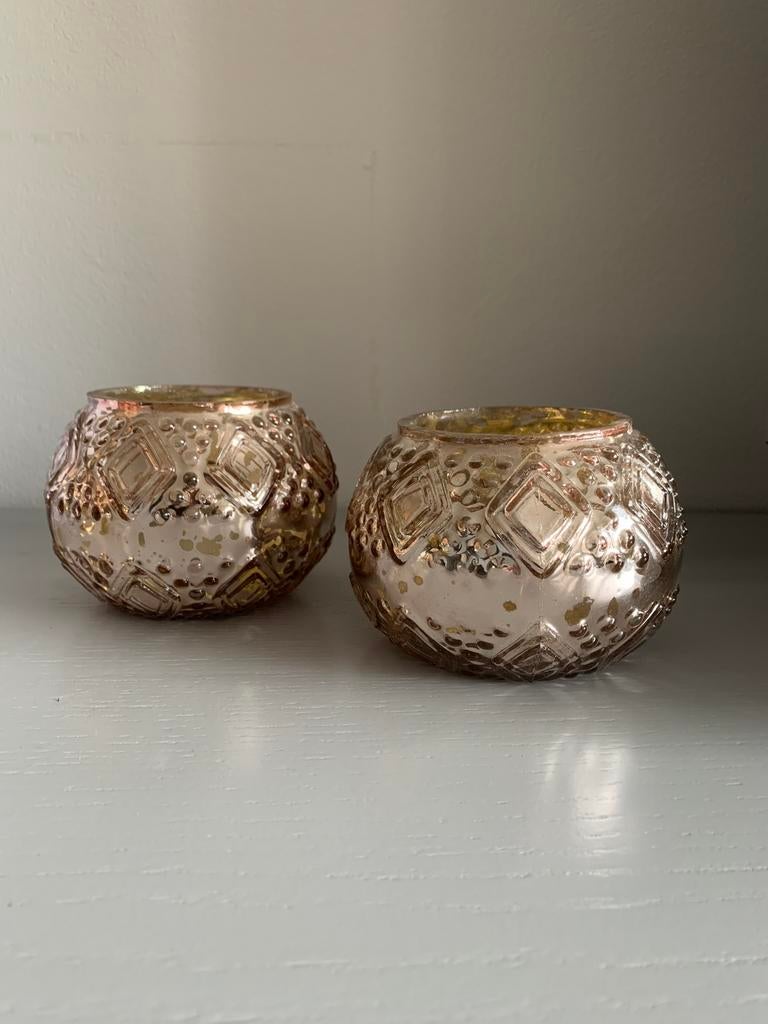 Roze Theelichten., Overige materialen, Ophalen of Verzenden, Zo goed als nieuw, Kandelaar