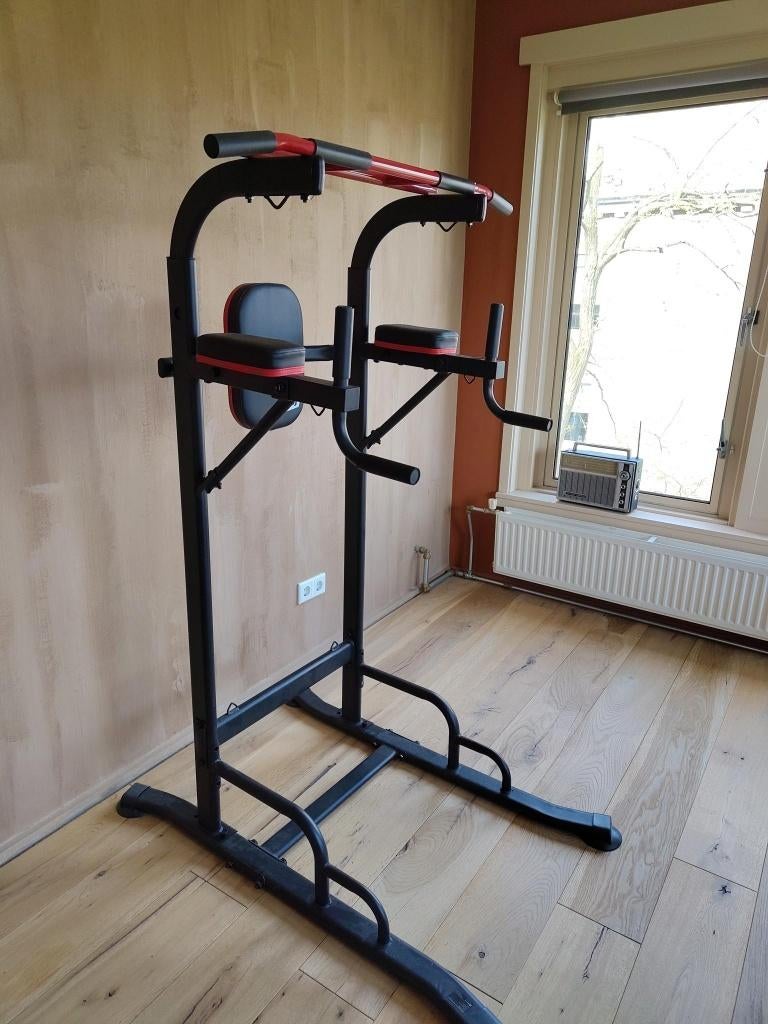 Hop sport HS-1016 Dip Station met Optrekstang, Ophalen, Benen, Krachtstation, Zo goed als nieuw
