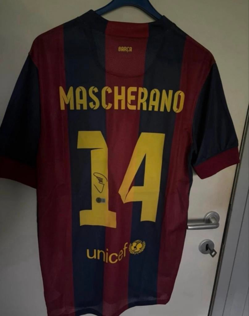 Gesigneerd FC Barcelona shirt Mascherano - Beckett cert, Ophalen of Verzenden, Zo goed als nieuw, Shirt