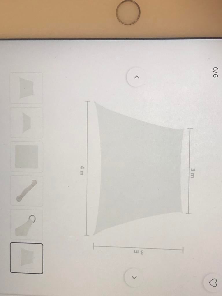 Zonnescherm/schaduwdoek Trapezium model van VidaXL., Tuin en Terras, Ophalen of Verzenden, Zo goed als nieuw