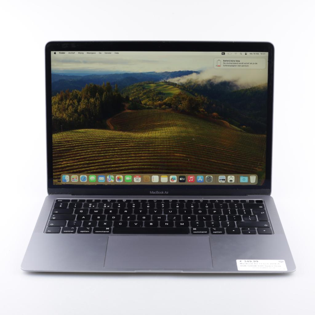 MacBook Air 13 Inch 2019 i5 8GB 128GB SSD Space Gray, Apple, Zo goed als nieuw, Support@apple.com, One Apple Park Way
Cupertino, CA 95014
United States