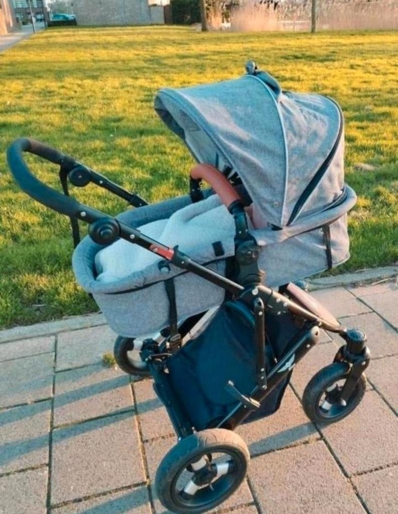 Slee kinderwagen met wieg, Voetenzak, Regenhoes. All terrain, Kinderen en Baby's, Ophalen, Zo goed als nieuw, Overige merken, Verstelbare duwstang