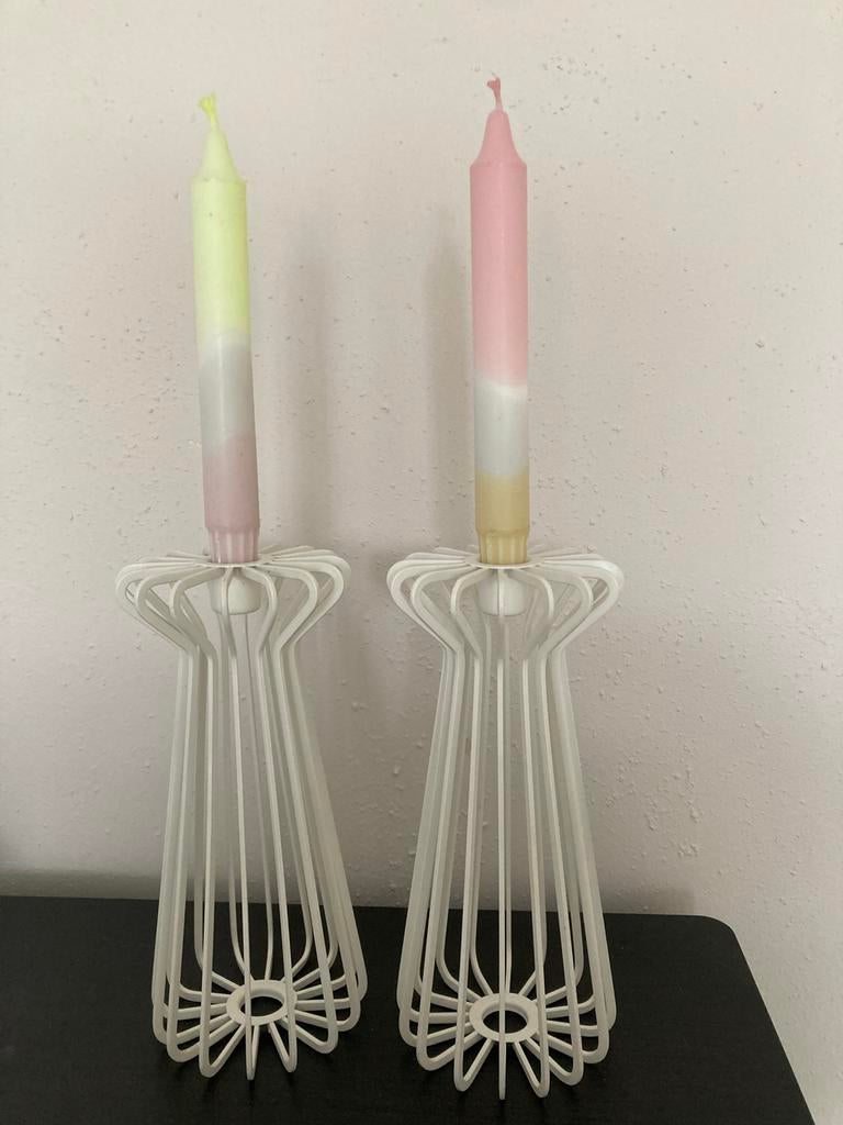 2x IKEA Ehlen Johansson Trådig kandelaar - Vintage Metaal, Ophalen of Verzenden, Overige materialen