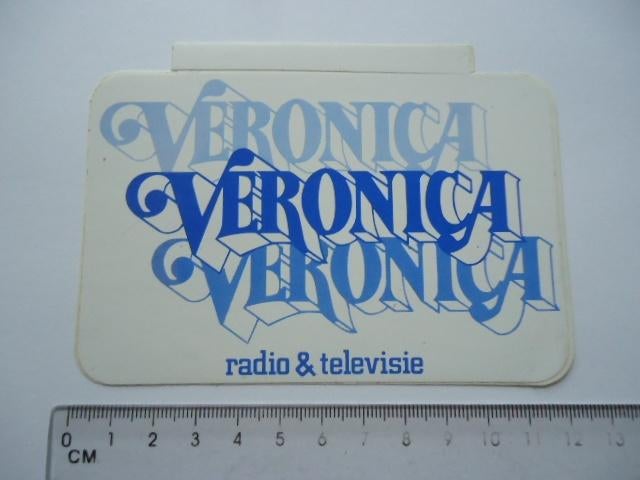 sticker oud Veronica radio tv televisie retro logo pop, Verzenden, Zo goed als nieuw, Bedrijf of Vereniging
