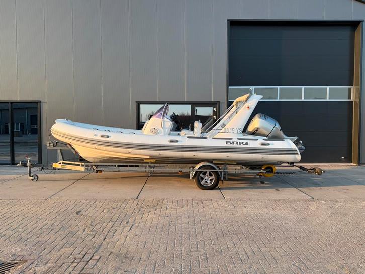 Brig Eagle 650 + Honda 225 pk incl. trailer, Watersport en Boten, Rubberboten, Gebruikt, Overige merken, Overige materialen, 200 pk of meer