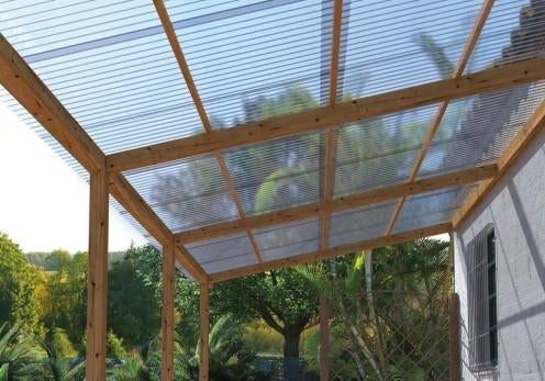 Golfplaat 3-wandig polycarbonaat 177/51 typeF 158/200x110 cm, Ophalen, Nieuw, Veranda