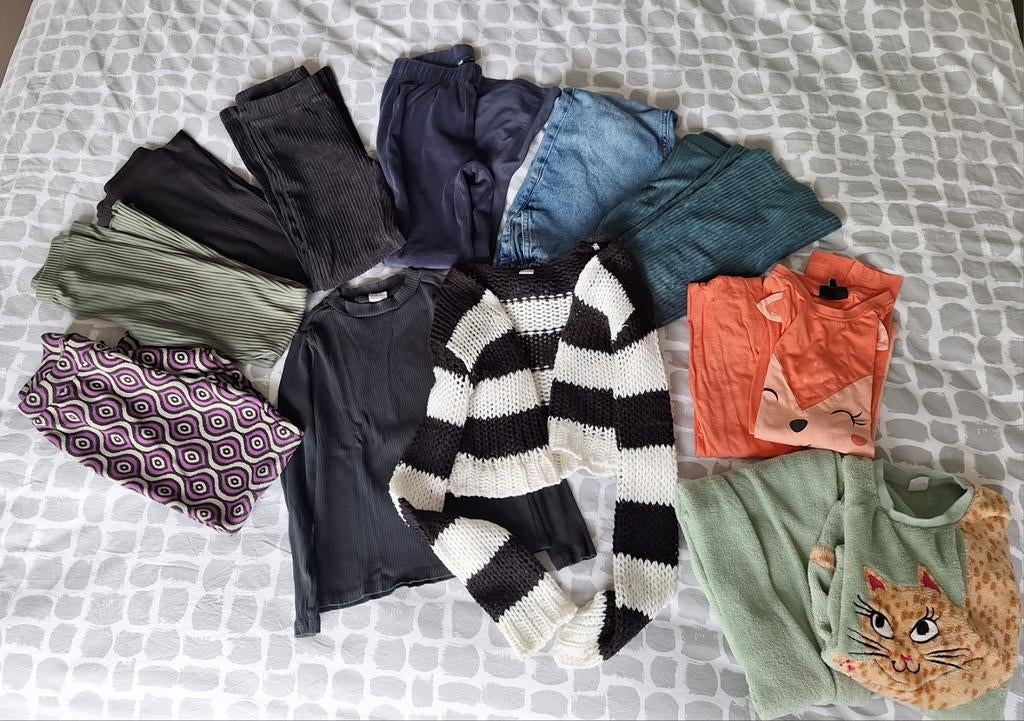 Kledingpakket meisjes maat 128/134 - 11 stuks, Ophalen, Gebruikt, Maat 128