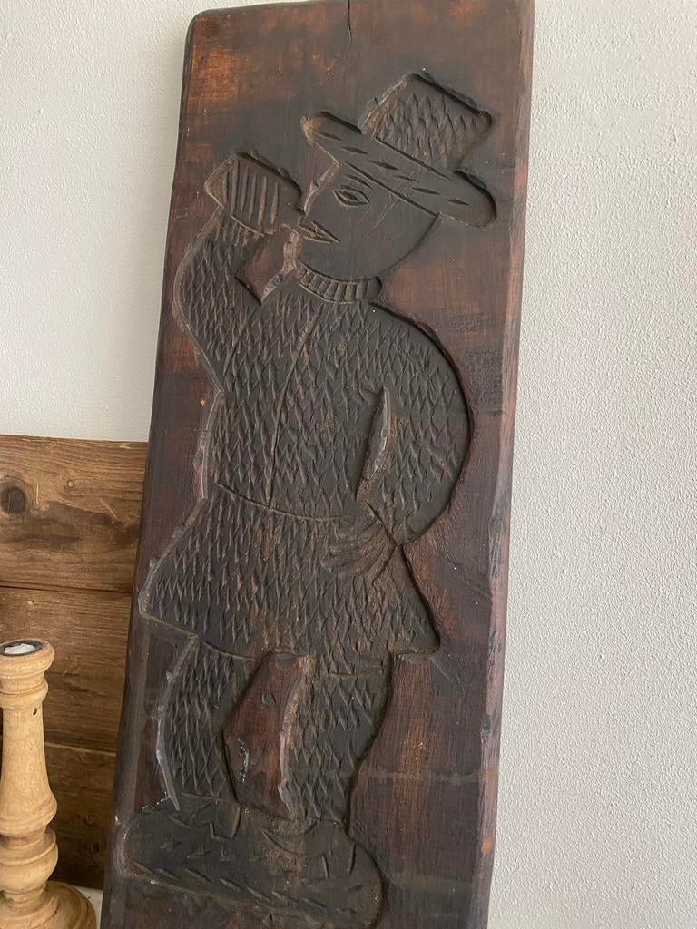 Antieke speculaasplank, massief hout, 80x30cm, Antiek en Kunst, Ophalen