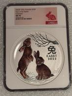 1 kilo lunar 3 year of the rabbit color - NGC MS70 zilver, Postzegels en Munten, Edelmetalen en Baren, Ophalen of Verzenden, Zilver