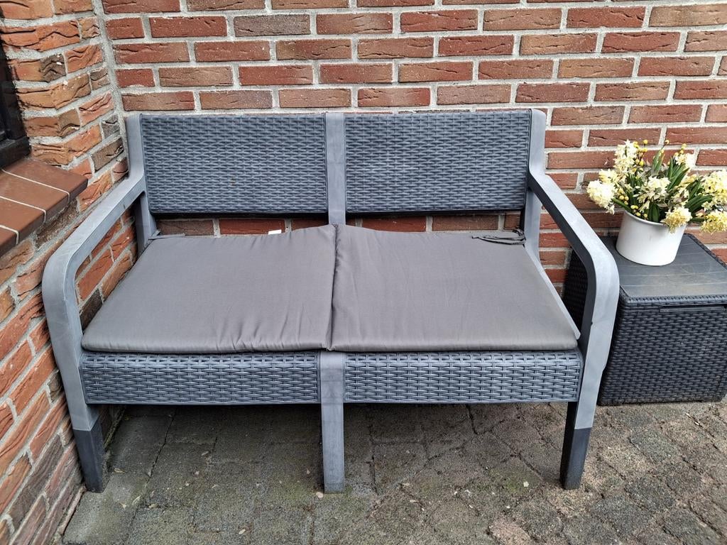 Sol Garden loungeset (Lidl) - 3-delig, incl. kussens, Ophalen, 4 zitplaatsen, Kunststof, Gebruikt