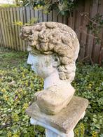 Hoofd op Sokkel - Klassieke Tuindecoratie, Tuin en Terras, Tuinbeelden, Ophalen, Gebruikt, Beton, Mensenbeeld