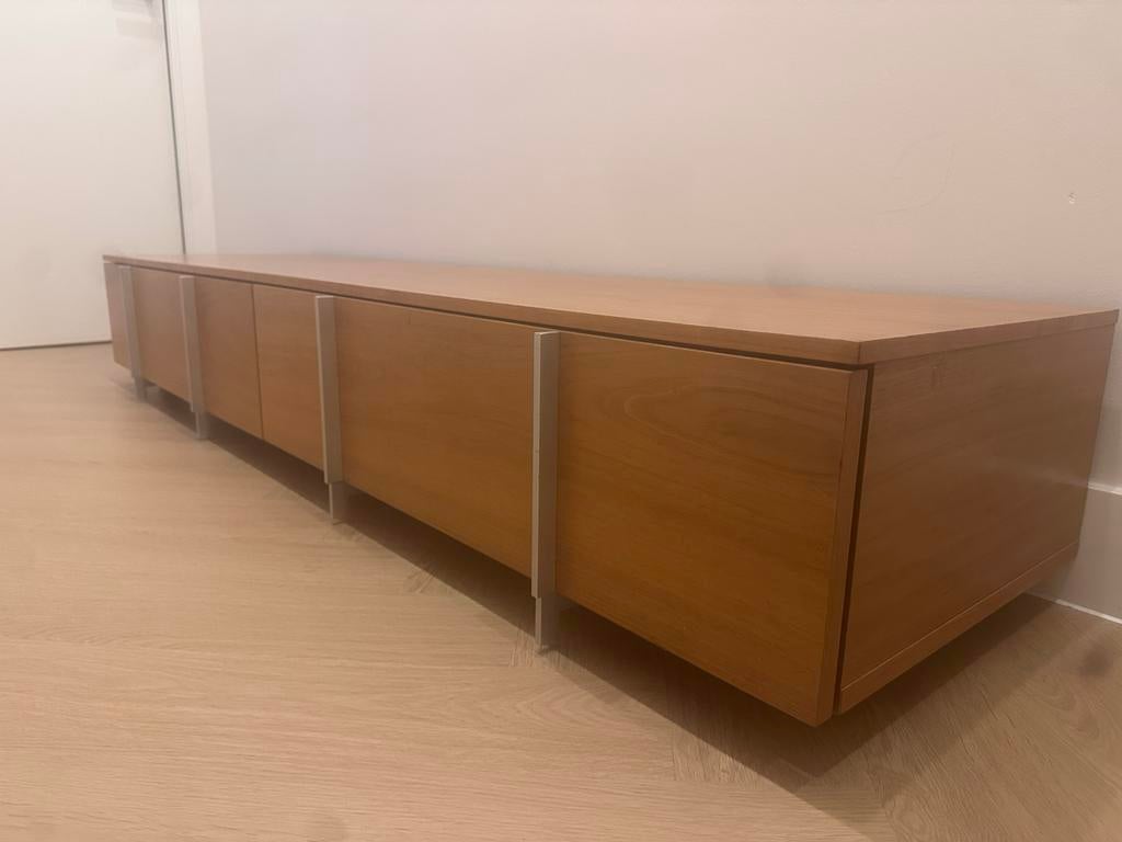 Laag kastje / tv meubel met 2 lades, Ophalen, Gebruikt, 150 tot 200 cm, Eikenhout