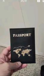 2 Mooie Paspoorthoesje met wereldkaart design, Zwart, Minder dan 40 cm, Nieuw, Minder dan 35 cm