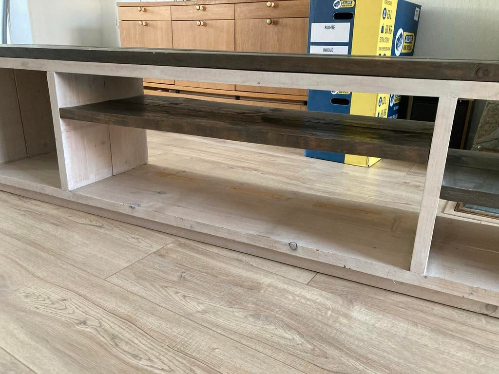 Steigerhouten tv-meubel - Robuust en stijlvol, Huis en Inrichting, Kasten | Televisiemeubels, Ophalen, Gebruikt, 150 tot 200 cm