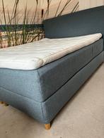 Ikea Dunvik met hoofdbord tweepersoons boxspring, Ophalen, Gebruikt, Blauw, Tweepersoons