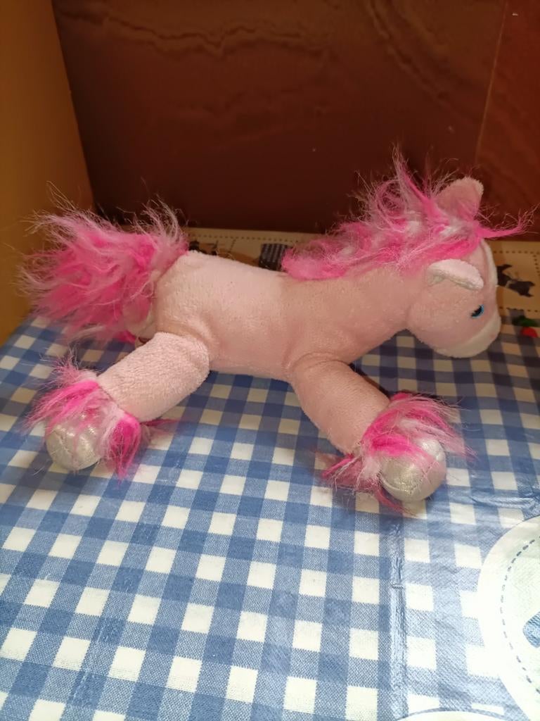 Roze paard knuffel 25 cm groot Family Shop Gouda, Ophalen of Verzenden, Zo goed als nieuw