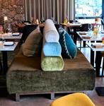 Treinbank voor horeca of ruime eetkamer, Huis en Inrichting, Ophalen of Verzenden, Gebruikt, Stof