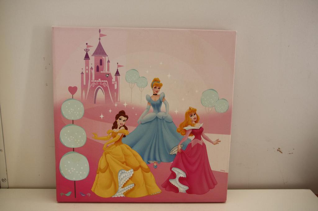 Disney Prinsessen op Canvas doek., Ophalen of Verzenden, Zo goed als nieuw, Wanddecoratie