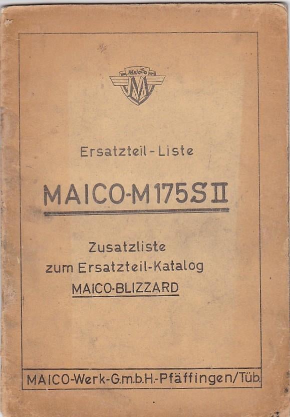 Maico 175S Ersatzteilliste onderdelenlijst Zusatzliste, Verzenden, Overige merken
