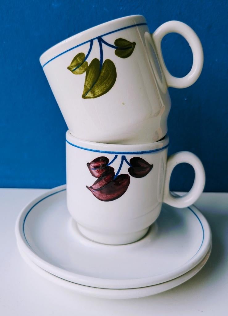 BOCH Boerenbont La Louviere/kop en schotels, Huis en Inrichting, Keuken | Servies, Gebruikt, Ophalen of Verzenden, Kop(pen) en/of Schotel(s)