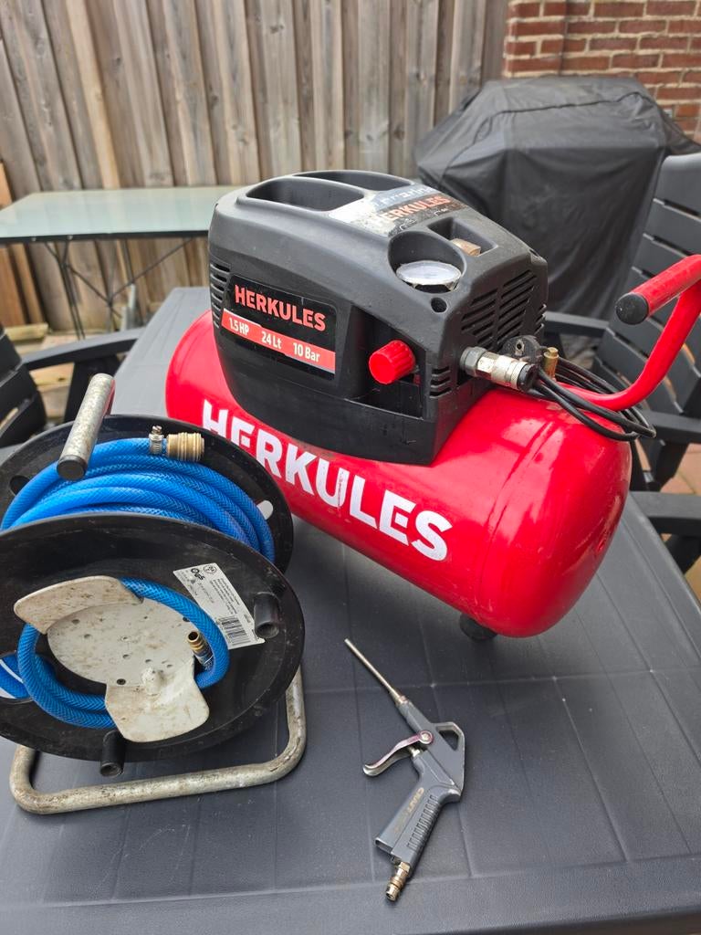 Herkules compressor 24 liter tank 10 bar, Minder dan 25 liter, Ophalen, Gebruikt, Minder dan 200 liter/min