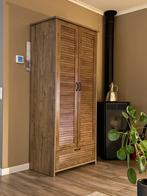 Houten kledingkast met jaloeziedeur en lade, Huis en Inrichting, Kasten | Kledingkasten, Ophalen, 50 tot 100 cm, Zo goed als nieuw