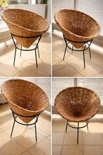 🧺 Rieten Puntmand op Onderstel – Stijlvol & Praktisch, Ophalen, Gebruikt