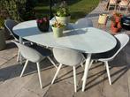 Tuintafel met 6 stoelen gratis, Ophalen, Gebruikt, Aluminium
