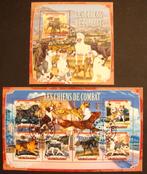 - 725 - 2 Blokken met Vecht Honden., Verzenden, Gestempeld, Dier of Natuur