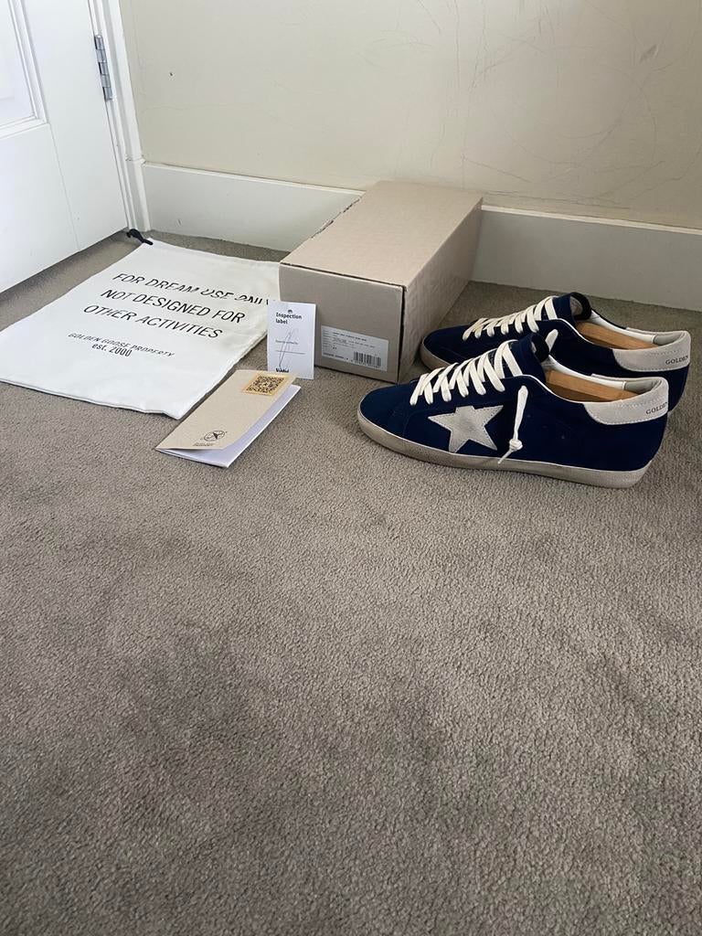 Golden goose superstar, Blauw, Ophalen of Verzenden, Sneakers of Gympen, Zo goed als nieuw