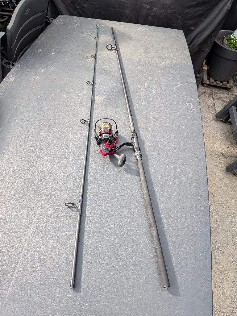 mooie karperhengel, Watersport en Boten, Hengelsport | Karpervissen, Ophalen, Zo goed als nieuw, Complete set