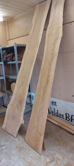 2 eiken boomstam delen, 260 lang, 35 en 40 breed, Doe-het-zelf en Verbouw, Ophalen, 25 tot 50 mm, Eiken, Plank