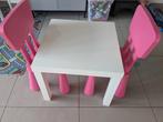 Ikea LACK tafel wit hoogglans met twee roze stoelen, Kinderen en Baby's, Kinderkamer | Tafels en Stoelen, Ophalen, Gebruikt, Stoel(en)