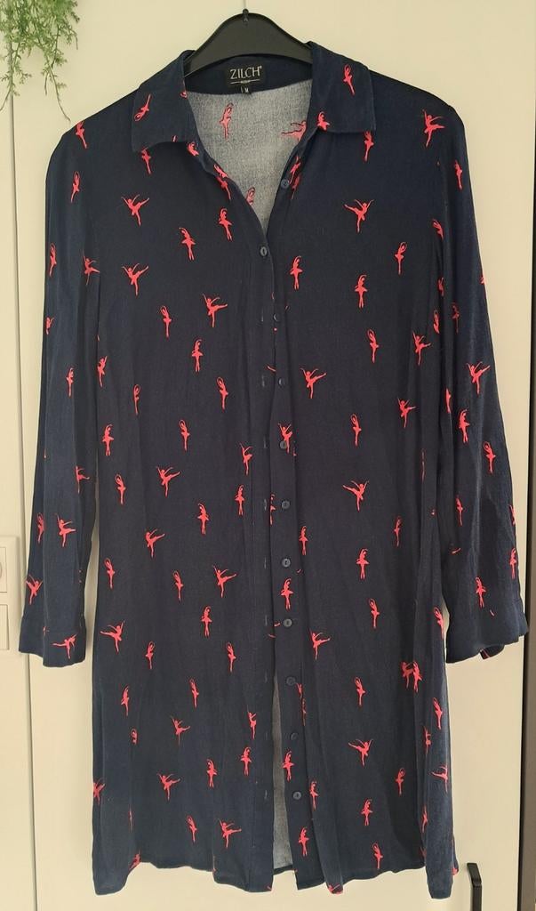 Zilch blouse maat M 40-42 met ballet ballerina print, Ophalen of Verzenden, Zo goed als nieuw, Blauw