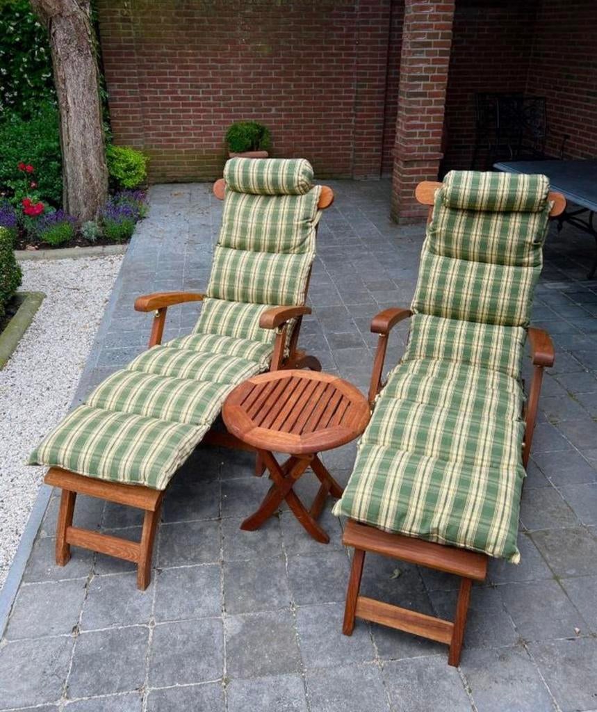 Te koop ligstoelen ophalen in Wekerom, Ophalen, Zo goed als nieuw, Teakhout, Verstelbaar