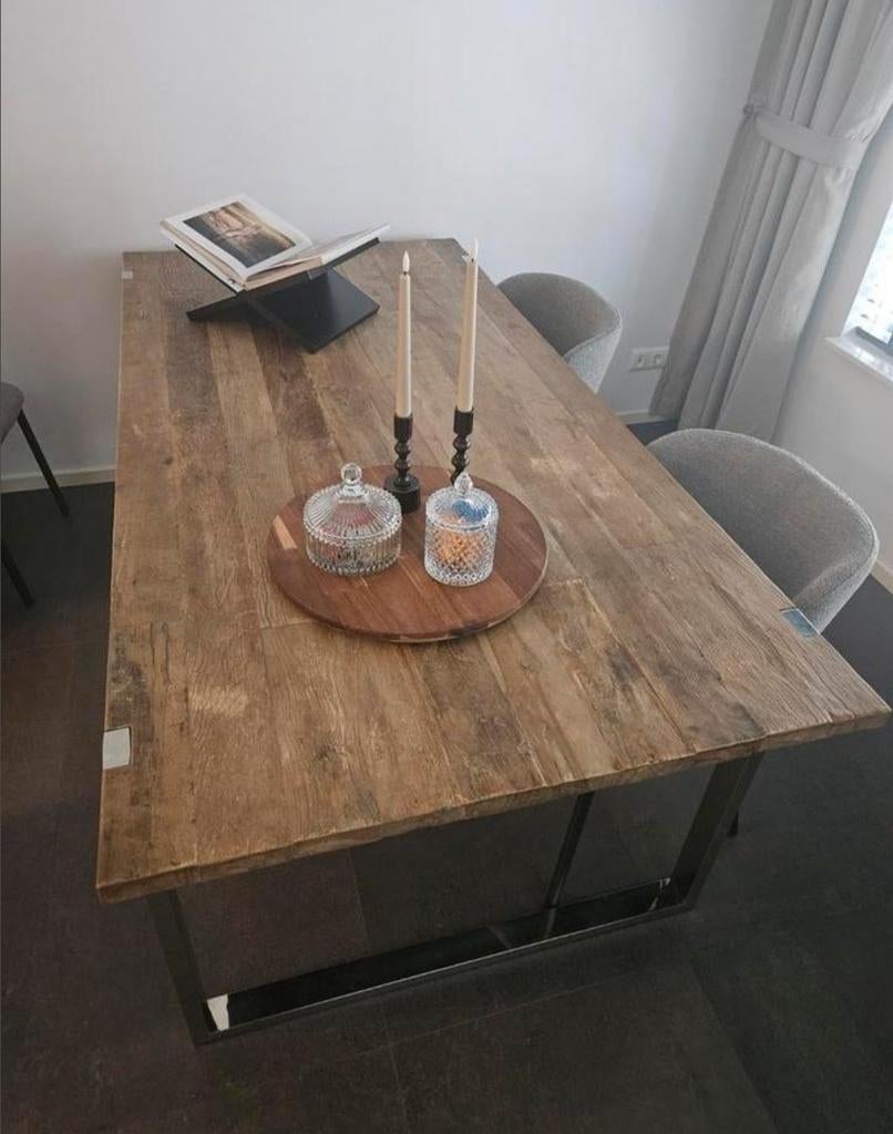 Eetkamertafel (2m) en salontafel set - Goede staat, Gebruikt, 100 tot 150 cm, Vijf personen of meer, 150 tot 200 cm