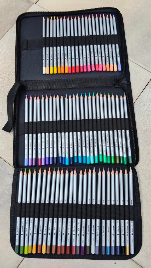 72 Marco Raffine kleurpotloden op oliebasis in etui, Ophalen of Verzenden, Potlood of Stift