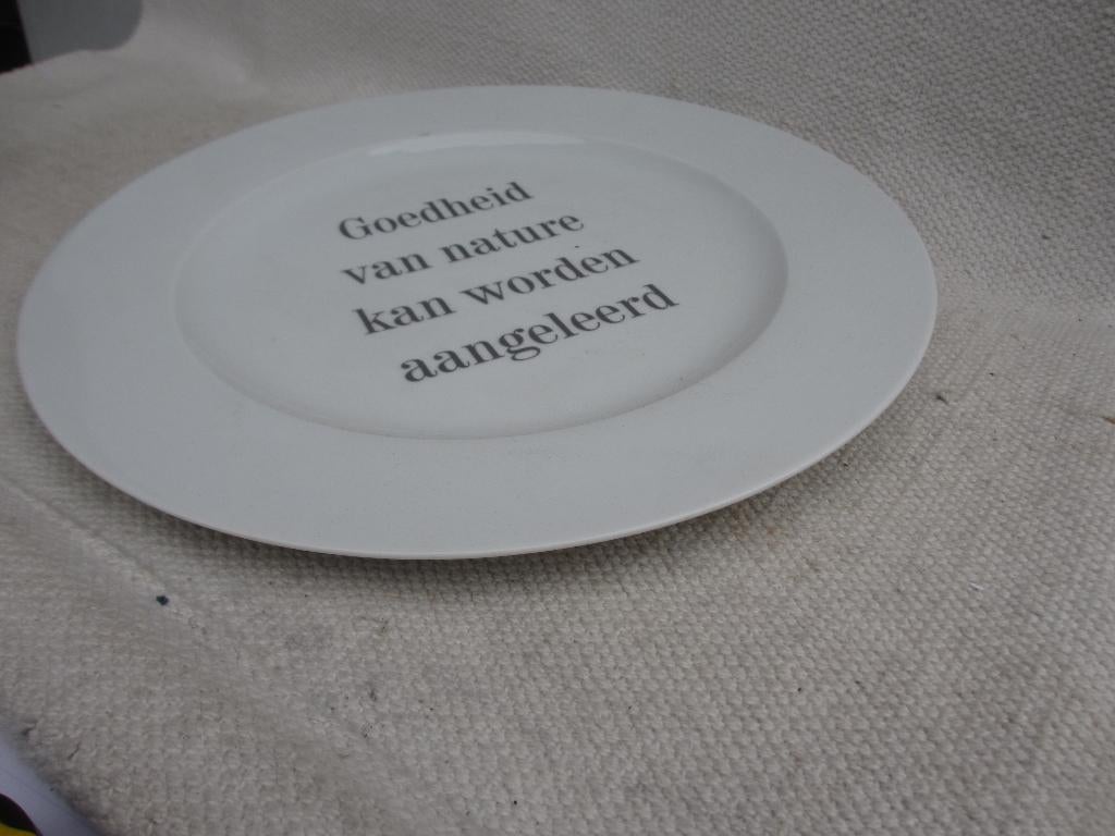 Kunst bord Margriet Kemper met spreuk, Antiek en Kunst, Ophalen of Verzenden