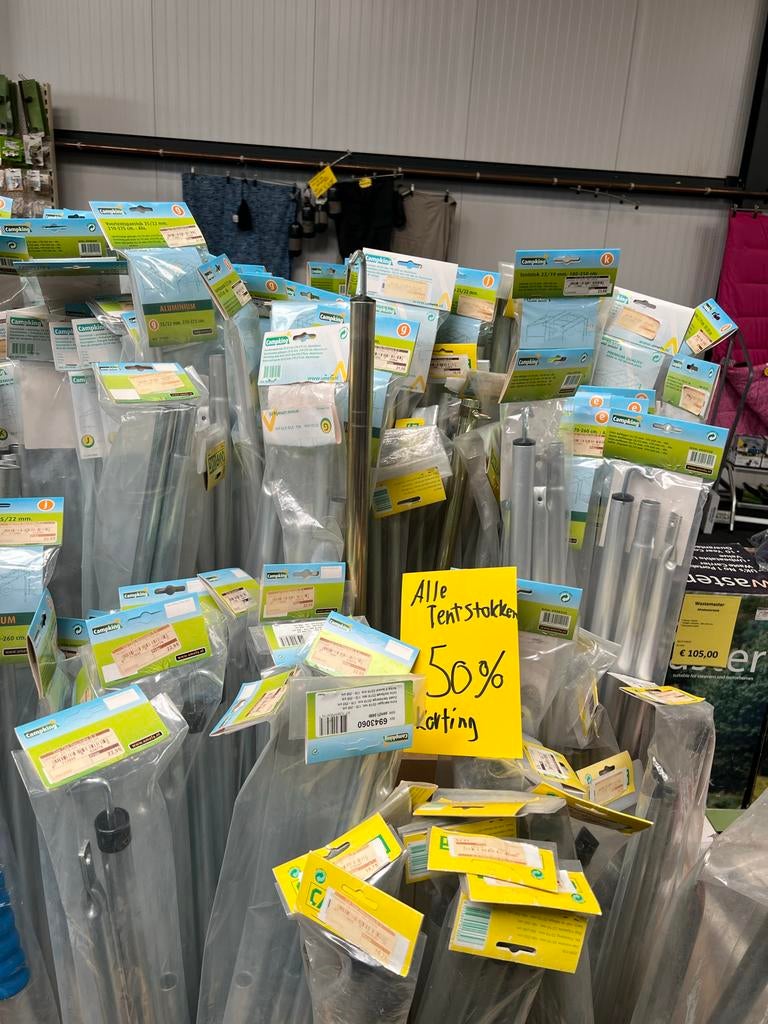 Tentstokken metaal en aluminium - 50% korting, Ophalen, Nieuw