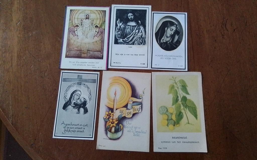 6 Bidprentjes - Diverse Religieuze Afbeeldingen, Ophalen of Verzenden, Bidprentje