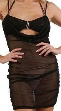 Geplooide jurk met strassteentjes-broche. Maat: S/M L/XL., Ophalen of Verzenden, Nieuw, Maat 42/44 (L), Boven de knie